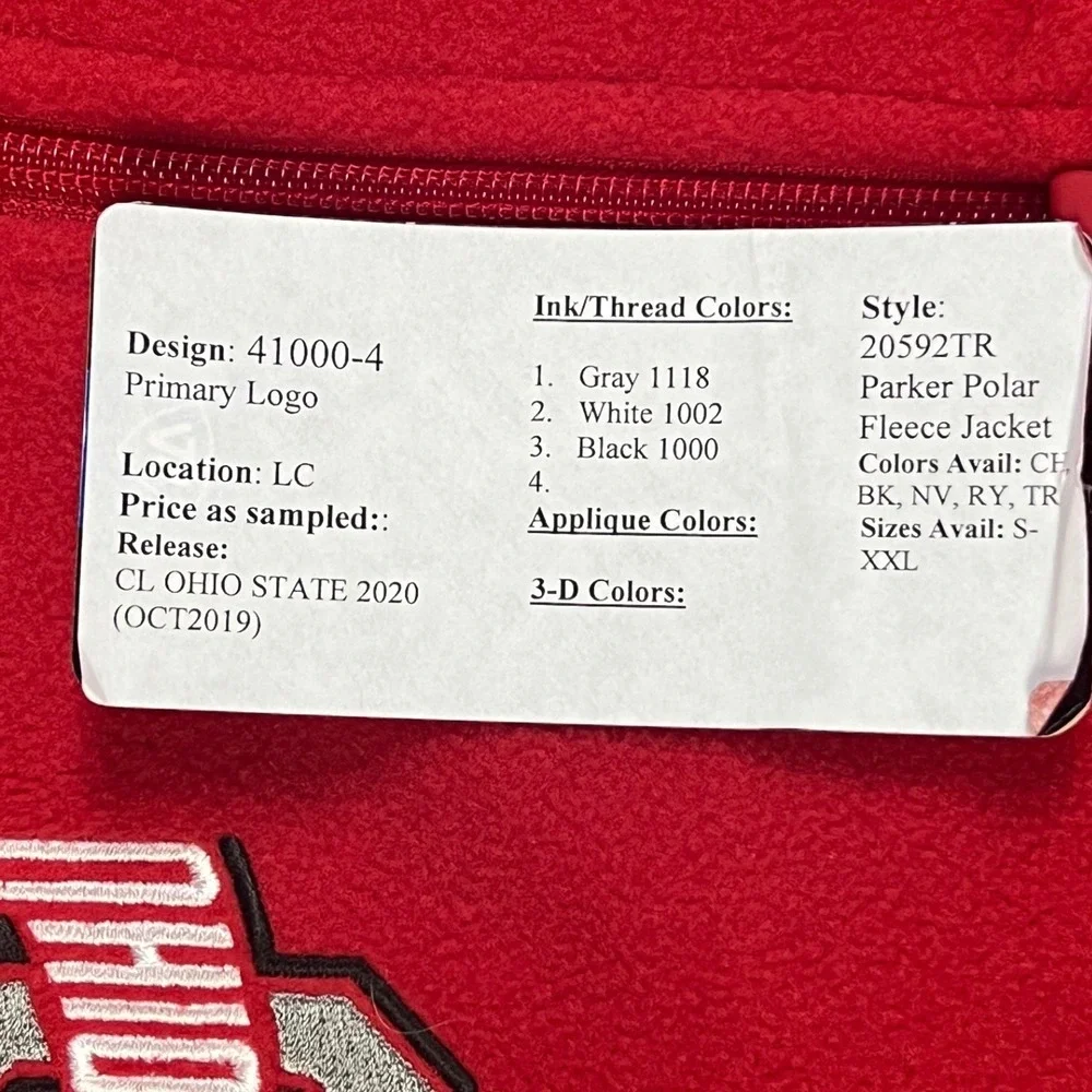 Top‎ of the World Fleece Jacket Mens L Red New Ohio State Buckeyes Full Zip Logo